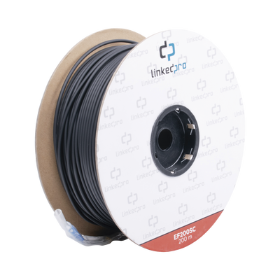 Carrete de Fibra Óptica Monomodo con Conectores SC-SC Duplex, Reforzada con Kevlar, de 200 Metros (656.17 Pies), Para Instalaciones Subterráneas por Tubería