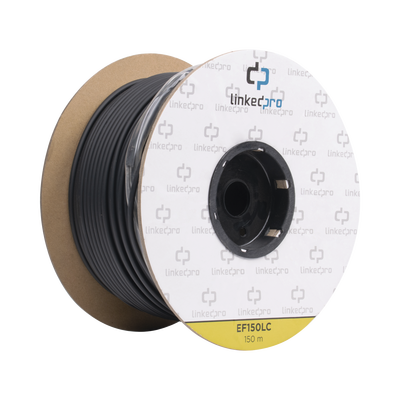 Carrete de Fibra Óptica Monomodo con Conectores LC-LC Duplex, Reforzada con Kevlar, de 150 Metros (492.13 Pies), Para Instalaciones Subterráneas por Tubería