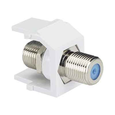 [NKFWH] Módulo Acoplador Coaxial Tipo F, Keystone, de 75 Ohms, 3.0 GHz, Color Blanco