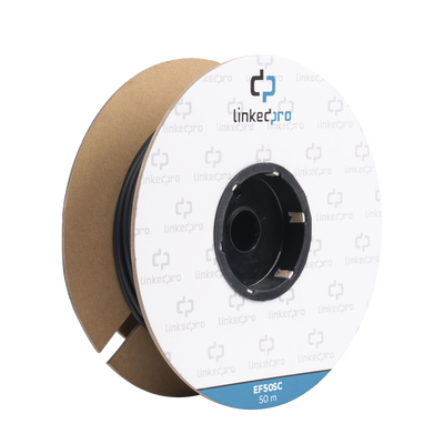 [EF-50-SC] Carrete de Fibra Óptica Monomodo con Conectores SC-SC Duplex, Reforzada con Kevlar, de 50 Metros (164.04 Pies), Para Instalaciones Subterráneas por Tubería