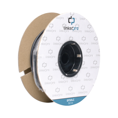Carrete de Fibra Óptica Monomodo con Conectores LC-LC Duplex, Reforzada con Kevlar, de 50 Metros (164.04 Pies), Para Instalaciones Subterráneas por Tubería
