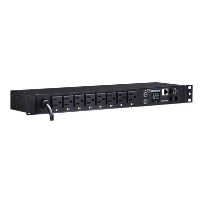 [PDU41001] PDU Switchable por Toma, Para Distribución de Energía, Entrada 120 Vca NEMA 5-15P, Con 8 Salidas NEMA 5-15R, Horizontal 19in, 1UR