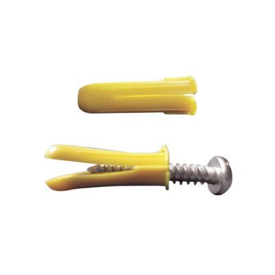 [TP-1X-KIT] Paquete de 20 taquetes amarillo  1" y 20 tornillos 8mm x 1"