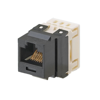 [NKP5E88MBL] Conector Jack Estilo 110 (de Impacto), Tipo Keystone, Categoría 5e, de 8 Posiciones y 8 Cables, Color Negro