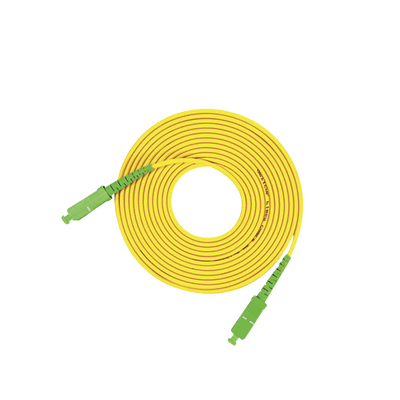 Jumper de Fibra Óptica Monomodo SC/APC-SC/APC Simplex, Color Amarillo, 3 Metros (9.84 Pies)