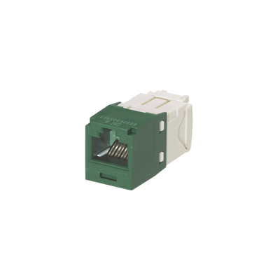 [CJ688TGGR] Conector Jack RJ45 Estilo TG, Mini-Com, Categoría 6, de 8 Posiciones y 8 Cables, Color Verde