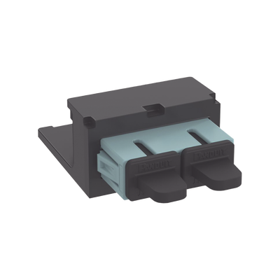 [CMDAQSCZBL] Módulo Acoplador SC Duplex, para Fibra Óptica Multimodo OM3/OM4, Tipo Mini-Com, Color Aqua