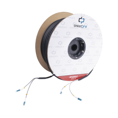 Carrete de Fibra Óptica Monomodo con Conectores LC-LC Duplex, Reforzada con Kevlar, de 200 Metros (656.17 Pies), Para Instalaciones Subterráneas por Tubería