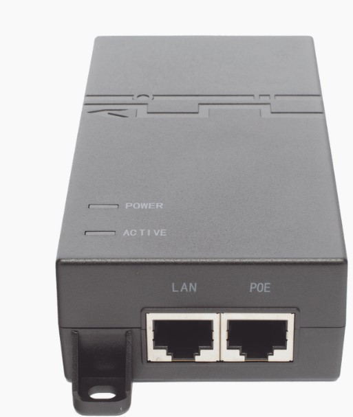 Inyector PoE estándar 802.3at Gigabit (53 V - 0.6 A - 30w)