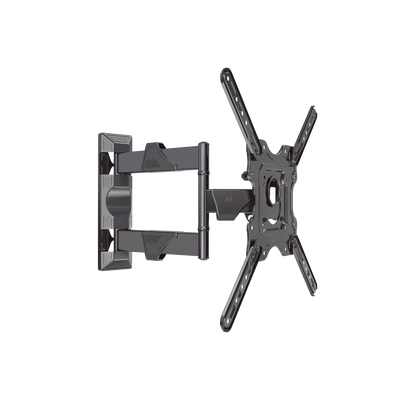 Montaje de Pared Articulado P4-NB / Pantallas de 32" a 55" / VESA 100x100 a 400x400 mm / Carga 27.2 kg (60 lbs) / Inclinación +8° a -5° / Giro 180° / Distancia de Pared 5 a 40 cm / Acero