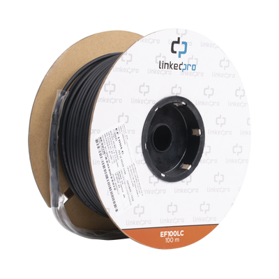 Carrete de Fibra Óptica Monomodo con Conectores LC-LC Duplex, Reforzada con Kevlar, de 100 Metros (328.08 Pies), Para Instalaciones Subterráneas por Tubería