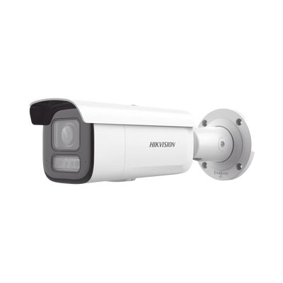 [Dual Light + 2 Micrófonos Integrados] Bala IP 4 Megapixel / Lente Mot. 2.8 a 12 mm / 60 mts Luz Blanca + 60 mts IR / ACUSENSE / Exterior IP67 / IK10 / WDR 120 dB / PoE+ / ONVIF / Alarmas I/O / Micro SD / Metal / ACUSEEK