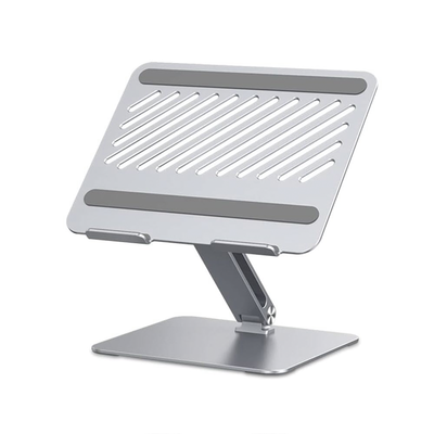 [40291] Soporte de Aluminio para Laptop | Ajustable 180° | Soporta Laptops de 10 a 17.3''| Capacidad de Carga 5Kg | Excelente Estabilidad | Diseño Para Alta Disipación de Calor | Altura y Angulo Ajustable | Plegable y Portátil.