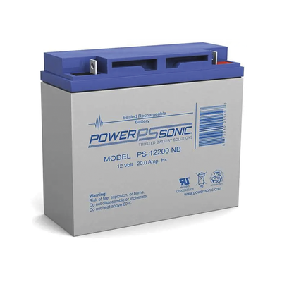 [PS-12200-NB2] Batería 12V, 20AH, Para Respaldo, Tecnologías AGM/VRLA, 5 Años Vida Útil, Terminales NB2, Reconocida UL  