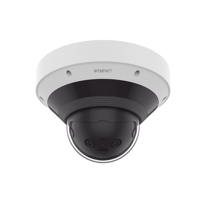 Cámara Panorámica Multisensor 8 MP / Visión hasta 209° / Análisis con inteligencia artificial / Detección Persona-Vehículo / WiseNR II y WiseStream III / WDR 120dB / IR 20 mts / IP66 / IK10 / NEMA 4X
