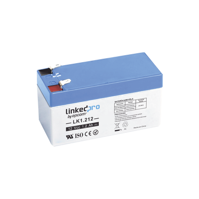 Batería de respaldo 12V | 1.2 Ah | AGM | Especial para seguridad electrónica | UPS | Sistemas de Emergencia  | Vida útil 5 años | Terminales F1  + Adaptador F2