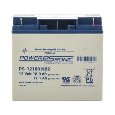 [PS-12180-NB2] Batería 12V, 18AH, Para Respaldo, Tecnologías AGM/VRLA, Diseño De Vida Útil 5 Años, Terminales Tipo NB2, Listada UL, Libre De Mantenimiento