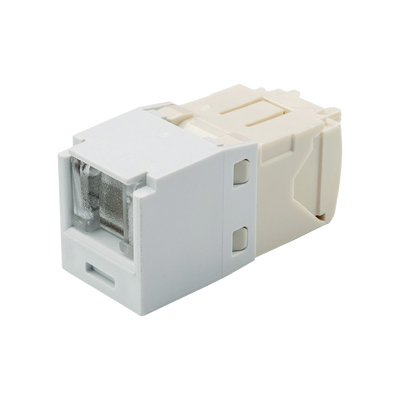 Conector Jack RJ45 Estilo TG con Ventana, Mini-Com, Categoría 6, de 8 Posiciones y 8 Cables, Color Blanco