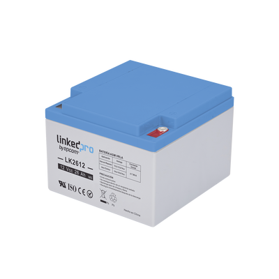 [LK2612] Batería de respaldo 12 V | 26 Ah AGM | Especial para Seguridad Electrónica | UPS | Sistemas de Emergencia | Vida útil 5 años | Terminales M5 