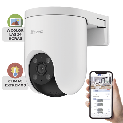 Cámara PT para Exteriores / 4K (8 Megapixel) / Wi-Fi / Audio De Dos Vías / Visión Nocturna a Color / Vista Panorámica 360° / Detección de Forma Humana / Auto Seguimiento de Zoom / IP65