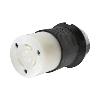 [HUB-HBL2613] Conector Industrial con Bloqueo de Media Vuelta / 30 A 125 V CA / 2 Polos 3 Hilos / Color Blanco y Negro / Nema L5-30R. 