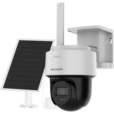 [DS-2CFSP4/4G/LA] Kit Solar IP All in One / AOV / PT IP 4 Megapixel / Lente 2.8 mm / Panel Solar + Batería de Litio 9000 mAh / 4G LTE / Audio Bidireccional / Dual Light 30 m / IP66 / Micro SD