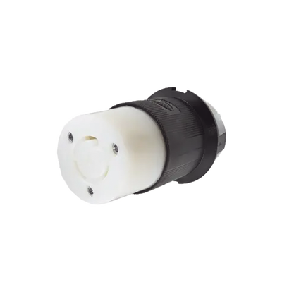[HUB-HBL-2313] Conector Industrial con Bloqueo de Media Vuelta / 20 A 125 V CA / 2 Polos 3 Hilos / Nema L5-20R / Color Blanco y Negro.