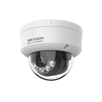 [ColorVu 3.0 + MD 3.0] Domo IP 6 Megapixel / Lente 2.8 mm / 30 mts IR + 30 mts Luz Blanca / Micrófono Integrado / Motion Detection 3.0 / Exterior IP67 / IK08 / dWDR / PoE / Micro SD