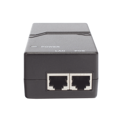 Inyector PoE / 802.3af 15W (50V 0.3A) / 2 Puertos Gigabit / Entrada Universal 100-240V AC / Conector IEC 60320 C5 / Detección Inteligente PD