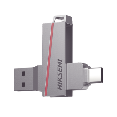 [HS-USB-E307C/128G] Memoria USB Dual de 128 GB / USB-C y USB-A / Transferencia de Alta Velocidad / Metálica / Compatible con Dispositivos Móviles, Windows, Mac y Linux
