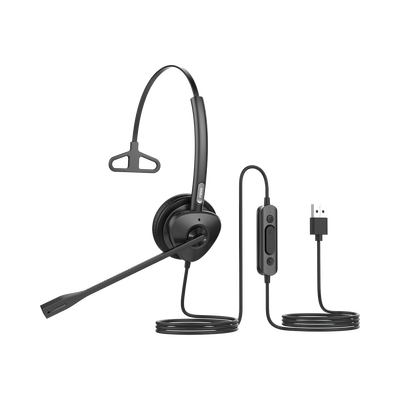 [HT301U] Diadema monoaural con tecnología antishock para teléfonos IP FANVIL con interfaz USB con micrófono de cancelación de ruido, larga durabilidad 