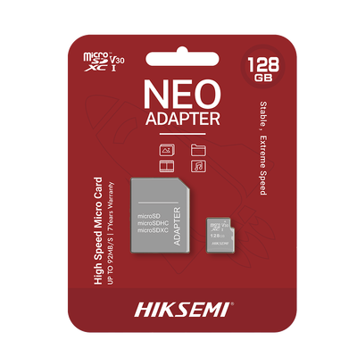 Memoria microSD con Adaptador / 128 GB / Clase 10 / NAND TLC / 92 MB/s Lectura / Multipropósito