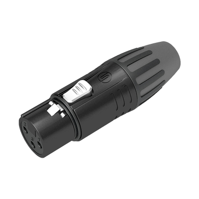 [SCMF3-B] Conector XLR hembra | Carcasa Enchapada en Negro | Contactos Enchapados en Plata | 