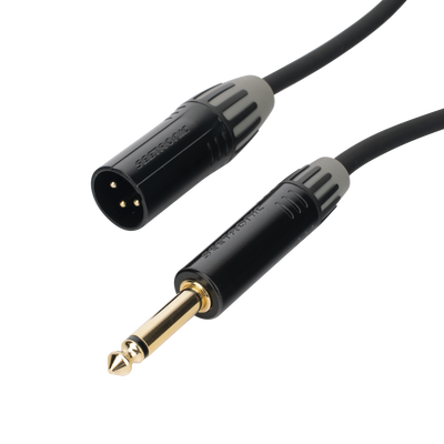 [CMC-MM3-PM-L-5M] Cable de Audio | XLR 3 Polos Macho a Plug 1/4 in mono | Conector Seetronic Serie M SCMF3 - MP2X | Longitud 5m