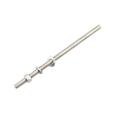 Kit de 10 Varillas Roscadas de 3/8 x 6.5 in, con Arandelas Planas, Arandelas de Seguridad y Tuercas. 