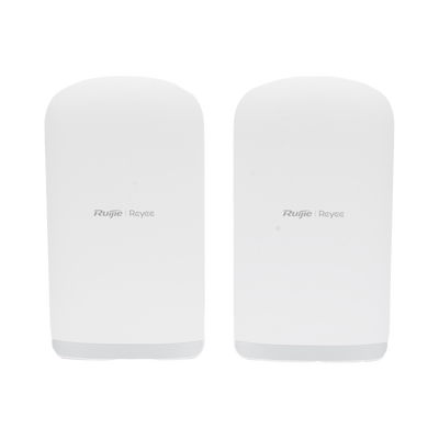 Kit Punto a Punto Ruijie RG-EST350G / Wi-Fi 5 (802.11ac Wave2) 867 Mbps / Antena 16 dBi MIMO 2x2 MU-MIMO / 3 Puertos Gigabit / Alcance 5 km (16,404 ft) / IP55 / Administración Cloud