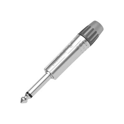 [MP2X] Conector 1/4 | Mono | Carcasa Cromada Perla | Contacto Niquelado | cable OD 4-7 mm