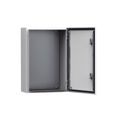 Gabinete de Uso Exterior MAS 600 x 600 x 400 mm NEMA 4/12/13; IP66; IK10 de Acero Dulce 1.5 mm con Platina de Montaje Incluida Color Gris Claro