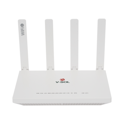 [V2804-AX15T] ONU GPON/EPON con Wi-Fi 6 AX1500 / 1 Puerto CATV / 4 Puertos Gigabit / Puerto PON SC/APC 