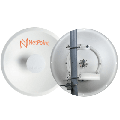 1 Antena Direccional Dual-Polaridad Alto Rendimiento / diámetro  de 39.6 cm / 4.9-7.2 GHz / Ganancia 27 dBi / SLANT de 45 ° o 90 °  / Conector N-Hembra / Montaje, jumpers y radomo incluidos.