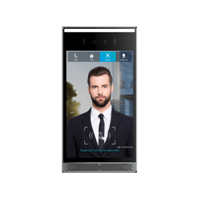 Videoportero SIP con Reconocimiento Facial / Pantalla Táctil IPS 8" / Cámara 2MP Lente Dual / BLE + Wiegand / Anti-Suplantación / IP66 IK07 / PoE