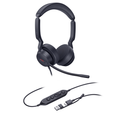 [UH44-DUAL-UC-USB-C/A] Diadema Alámbrica UH44 Dual UC de Yealink con Conectividad USB-C/A y Amplia Compatibilidad 