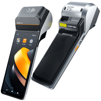 [V3SCAN] Terminal Móvil Inteligente SUNMI V3 / Pantalla HD+ 6.75" / Procesador Qualcomm Hexa-Core / Impresora Térmica 58 mm / Escáner Láser 2D / NFC SoftPOS / 3GB RAM + 32GB Almacenamiento / Android 13 / 4G LTE / Wi-Fi Dual Band / 