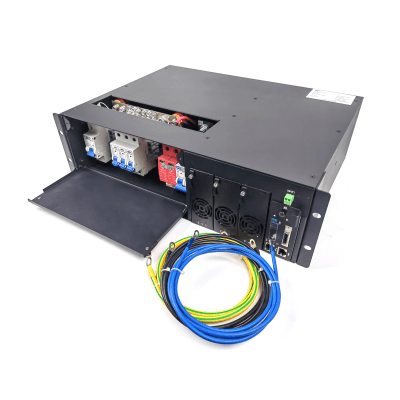 Rectificador de Energía AC 110 Vac / –48 V de Alta Eficiencia, 90 A y 5400 W, 3 UR para Telecomunicaciones como equipos OLTs Modulares