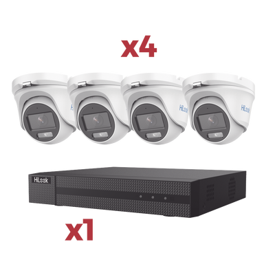 [HL24TKIT] [Kit] DVR 4 Canales TurboHD + 1 Canal IP / 2 Megapixel (1080pLite) / AcuSense Lite / Audio por coaxitron / 1 Bahia de disco duro / 4 Cámaras Metalicas / 2 Megapixel tipo turret / ColorVu Lite + Microfono Integrado