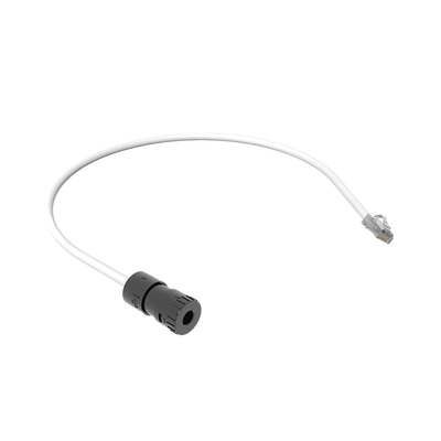 Cable de Conexión en Campo Jack a Plug RJ45, Categoría 6A, CMP (Plenum), 0.5 Metros (1.64 Pies), Color Blanco