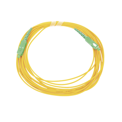 [LP-FO-SCA-SCA-05] Jumper de Fibra Óptica Monomodo SC/APC - SC/APC Simplex, Color Amarillo, 5 Metros (16.40 Pies)