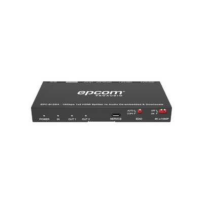 [EPC-B12SA] Splitter HDMI 1x2 | 4K@60Hz | Extractor de Audio | Down Scaler | HDR  4:4:4 | EDID | 18Gbps