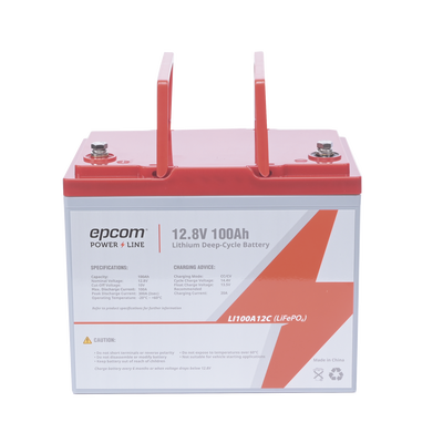 [LI100A12CV] Batería de Litio Ciclo Profundo, 12.8 Vcc 100Ah (LiFePO4 de Celdas Cilíndricas) Válvula de Alivio, Solar, Marina, Máximo 100 A de Descarga