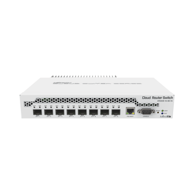 [CRS309-1G-8S+IN] (CRS309-1G-8S+IN) Switch administrable Sistema Operativo Dual, puerto 1G Rj45, 8 puertos 10G SFP+ para Escritorio